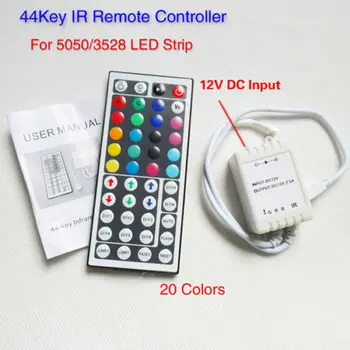

44 Key DIY IR LED RGB Dimmer Remote Controller For 5050/3528 LED Strip DC12V/6A