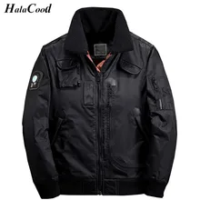 High Quality New Bomber Jacket Men Zipper Pocket Windproof Fleece Collar Windbreaker Thick Parka Warm Winter Jackets Men Coats