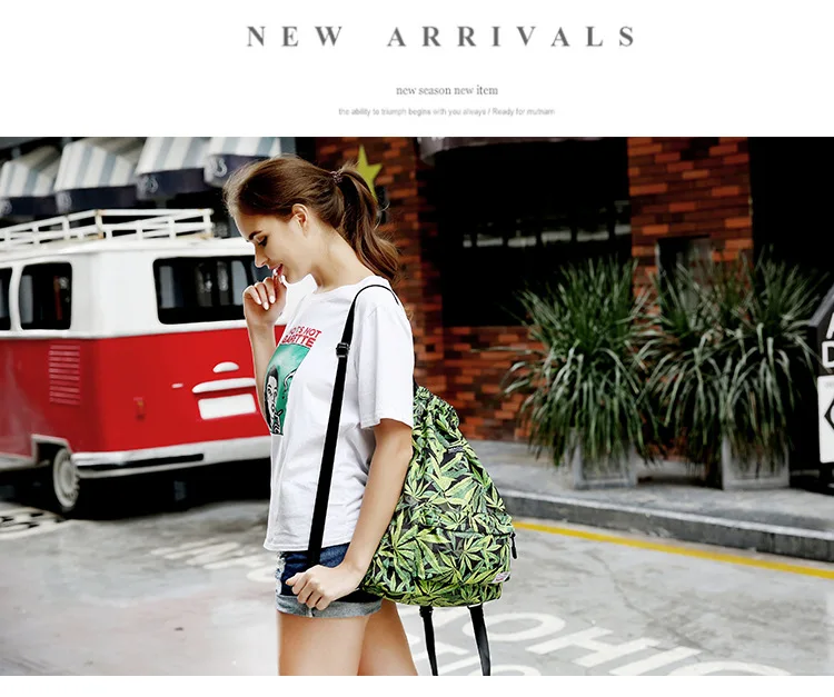 ZYJ Female Waterproof Floral Drawstring Backpacks Sport Fitness Casual Belt Flower Shoulder Travel School Backpack Bag Daypack (14)