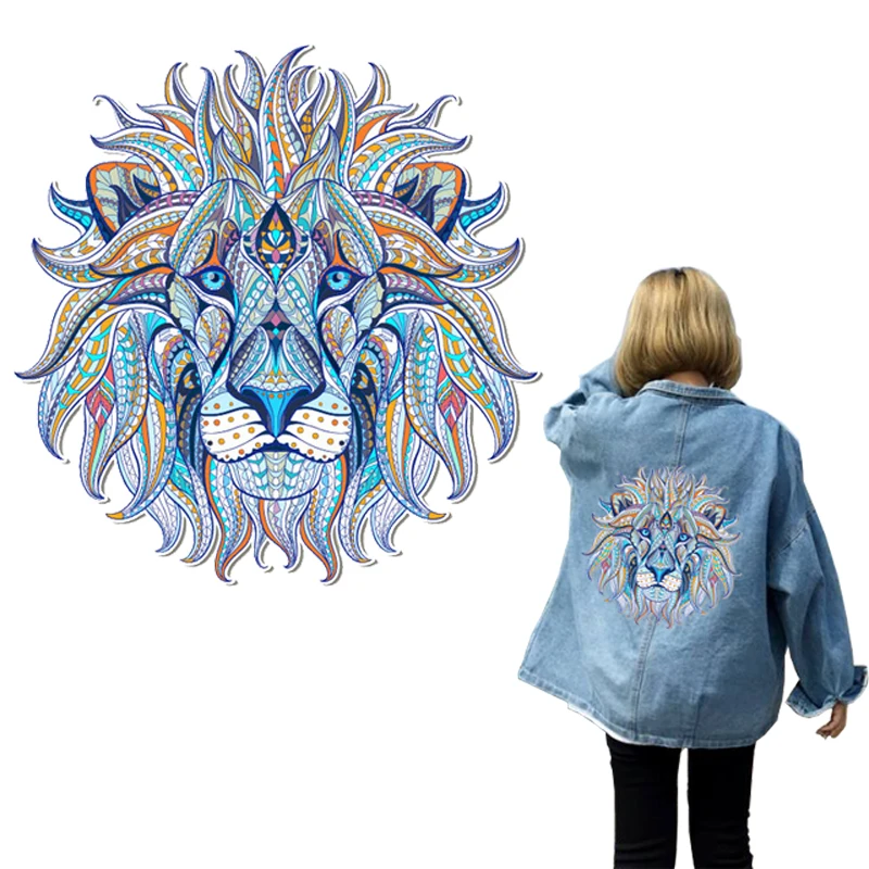 

1PC Colorful Lion Patches For Clothing T-shirt Dresses Sweater DIY Accessory Decoration A-level Washable Appliques Wholesale