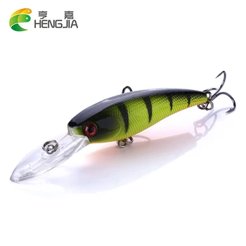 

HENGJIA 1pcs 90mm 8.2g Fishing Lures Artificial Bait Plastic Shad Minnow 3D Eyes Wobbler Bass Lure Fishing Tackle Fake Fish