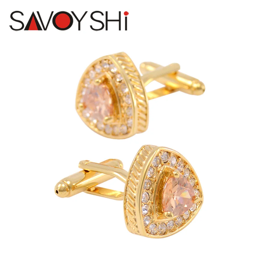 SAVOYSHI роскошные запонки с кристаллами для мужских костюмов рубашки манжеты на
