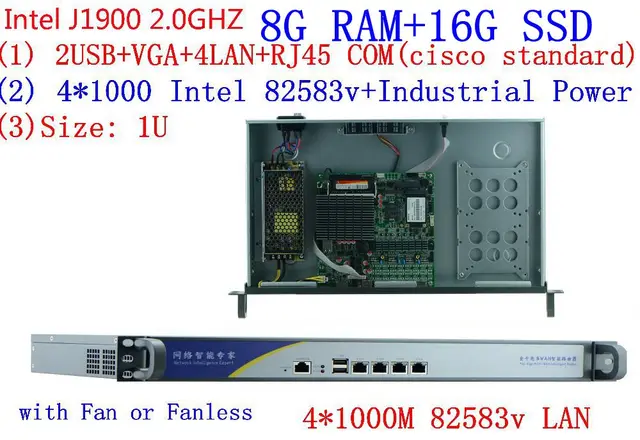 Special Price 1U j1900 firewall router pfsense network server J1900 4*1000M lan industrial pc With 8G RAM 16G SSD supports Wake-On-LAN Special Price 1U j1900 firewall router pfsense network server J1900 4*1000M lan industrial pc With 8G RAM 16G SSD supports Wake-On-LAN
