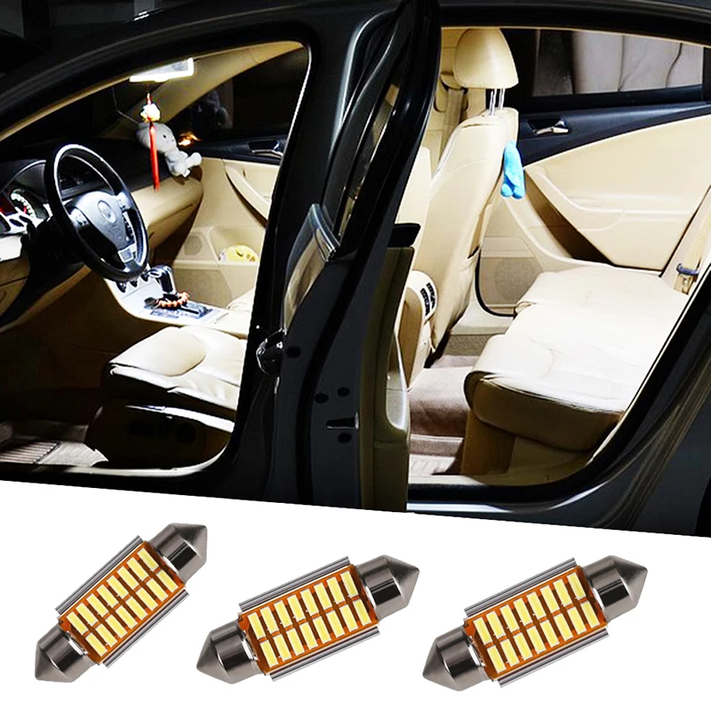 4 шт. автомобильные лампы 12 В C5W C10W 4014 C5W|auto interior|c10w led 39mmcar interior dome light |