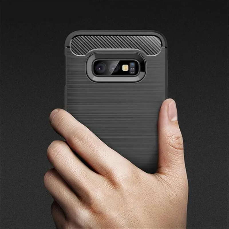 

For Samsung Galaxy S10 Case Carbon Fiber Soft ShockProof Case Silicone Full Protector For Samsung S10 Plus S10E Lite Back Cover