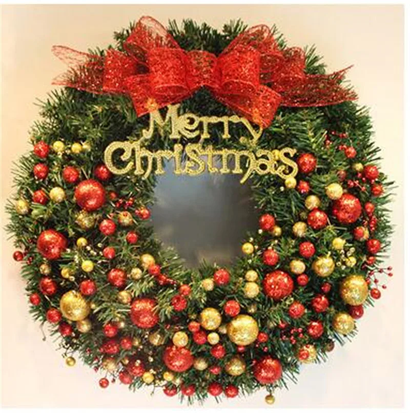 

40cm Fashion Merry Christmas Wreath Garland Window Party Home Christmas Tree Decorations Harvest Fruit Wreaths
