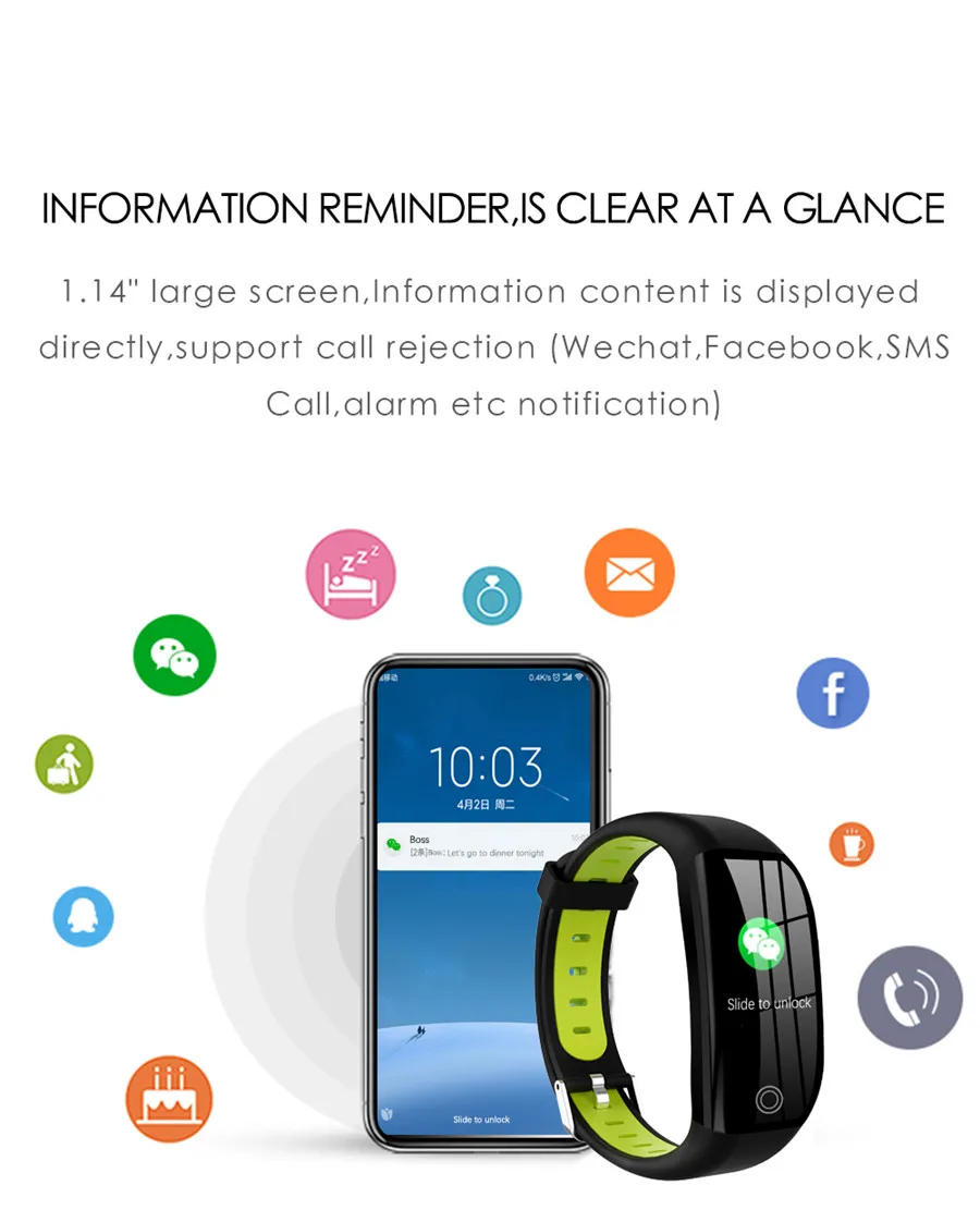 Smart Bracelet large screen Smart Band Watch Heart Rate Monitor Blood Pressure Fitness Bracelet Activity Tracker Smart watch