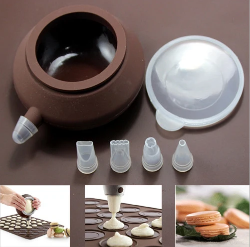

Silicone cookie presse Macaron decorative device pot set ( four nozzle)