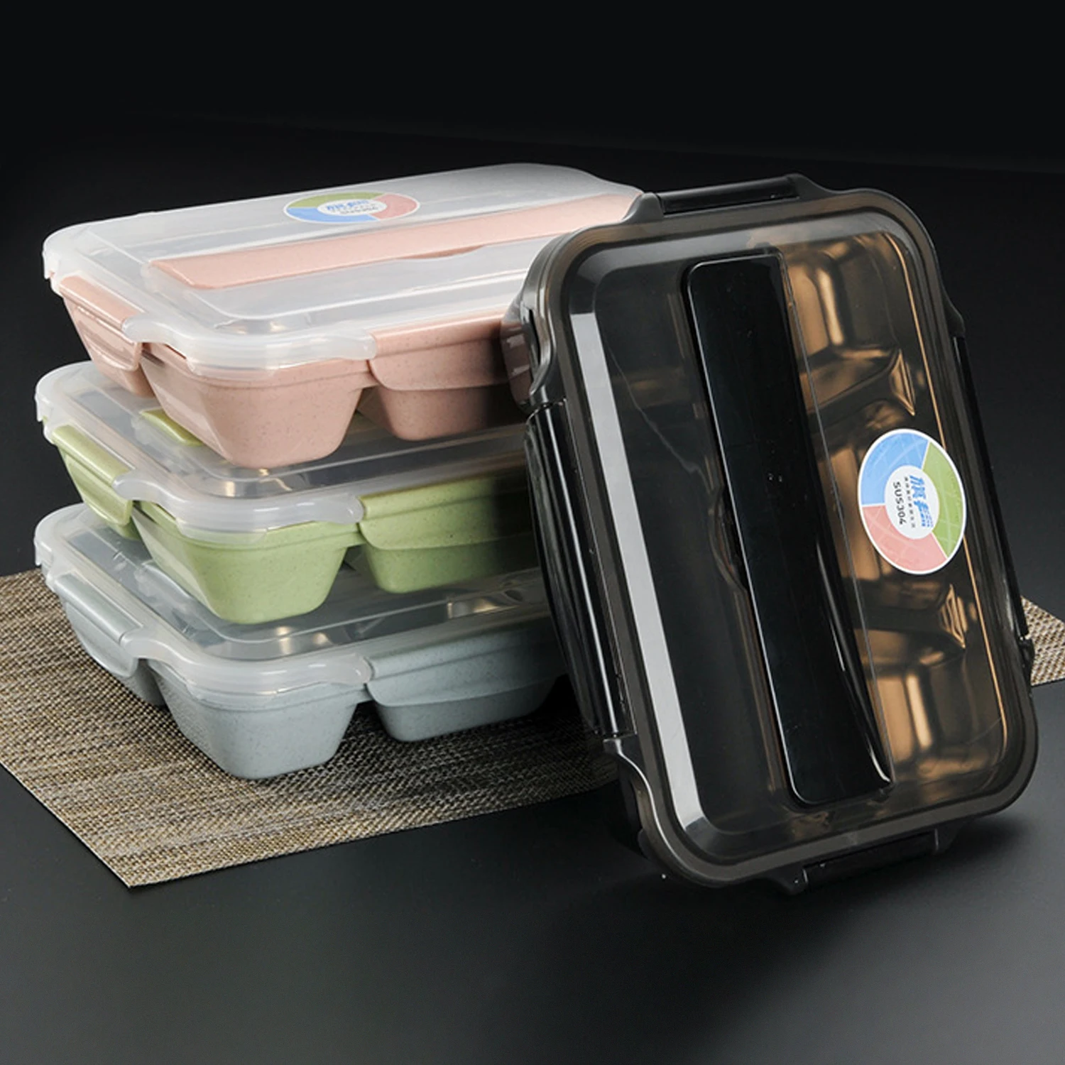 Behogar Lunchbox 304 Stainless Steel Bento Lunch Box Containers with 5