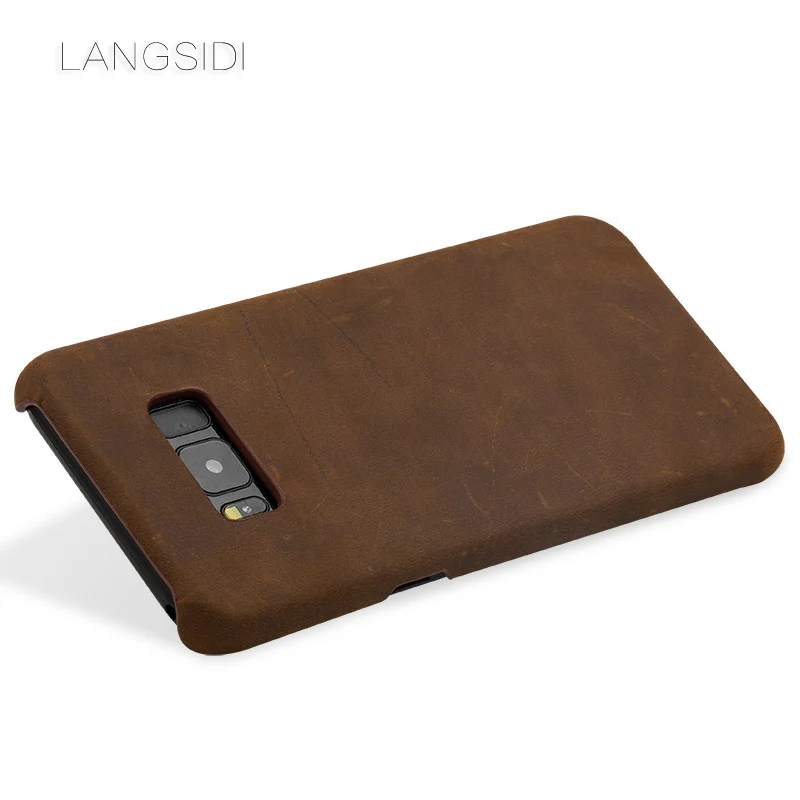 

Genuine Leather Crazy horse leather phone case for Samsung Galaxy S10 luxurious Anti-fall protective case For Samsung note 10 A9