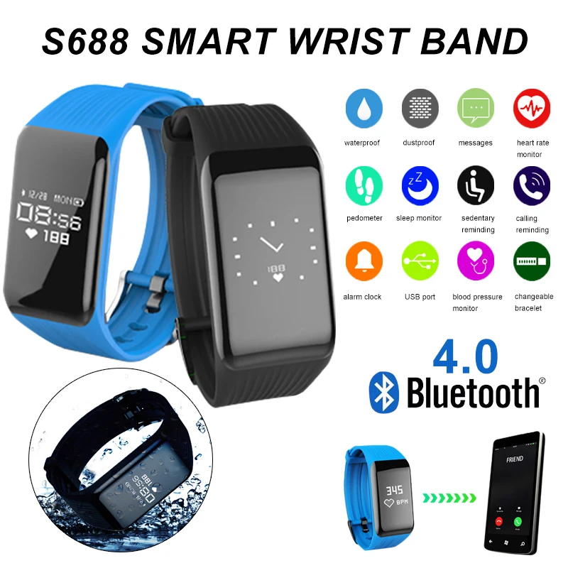 K1 Bluetooth спортивный смарт-браслет в реальном времени монитор сердечного ритма