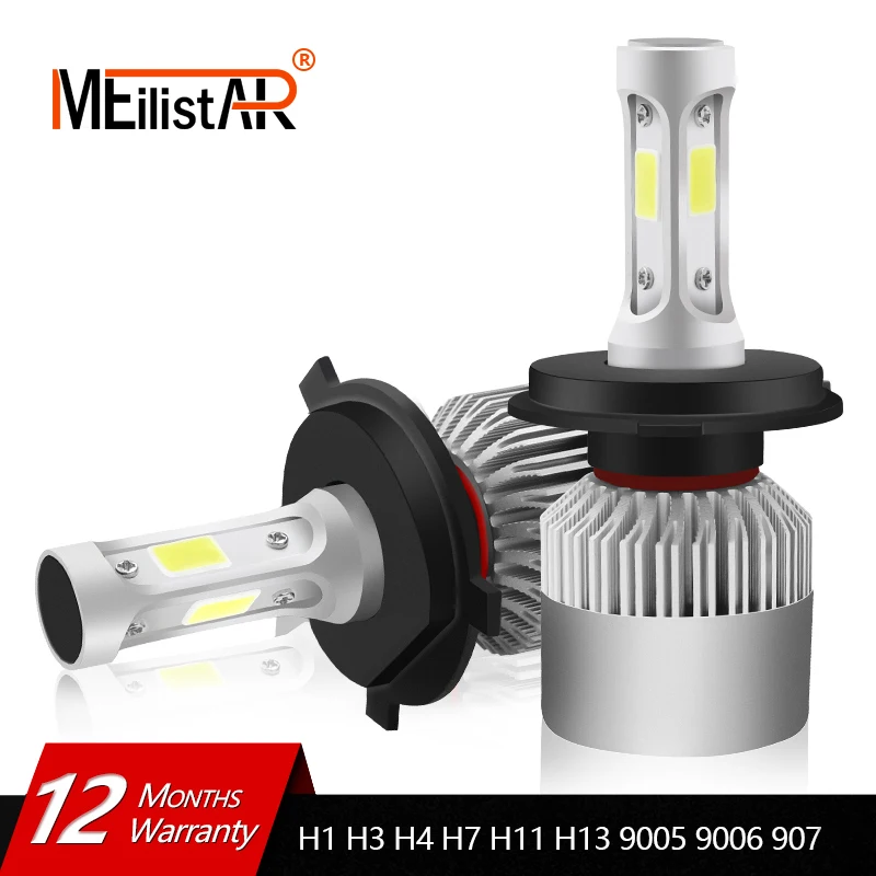 

MEILISTAR H4 LED Bulb H7 H1 H3 H8 H9 H11 H13 9005 HB3 9006 HB4 880 881 H27 9004 9007 Auto Headlamp 8000LM COB Car Light LED Lamp