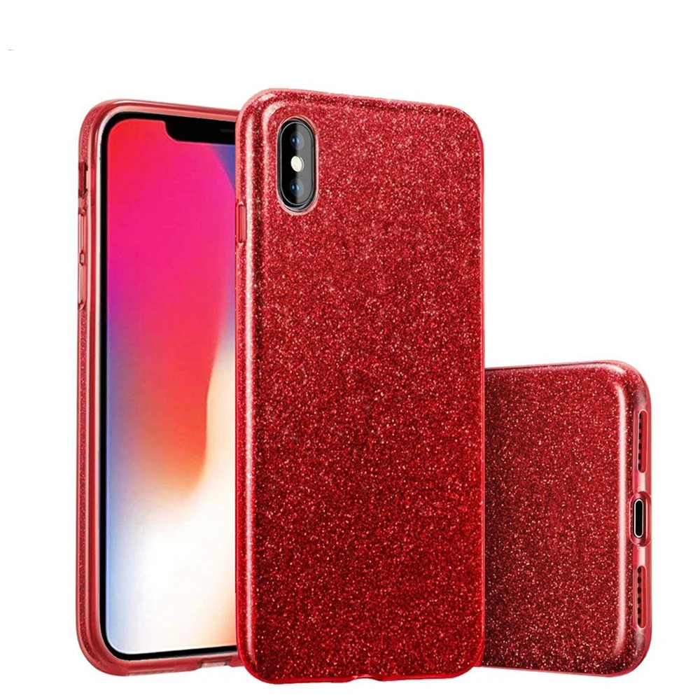 

UBERAY Candy Bling 3IN1 Glitter Phone Case For iPhone XR XS Max 6.1 6.5inch Soft Silicon Case For iPhoneXR 2018 NEW Gift Cover