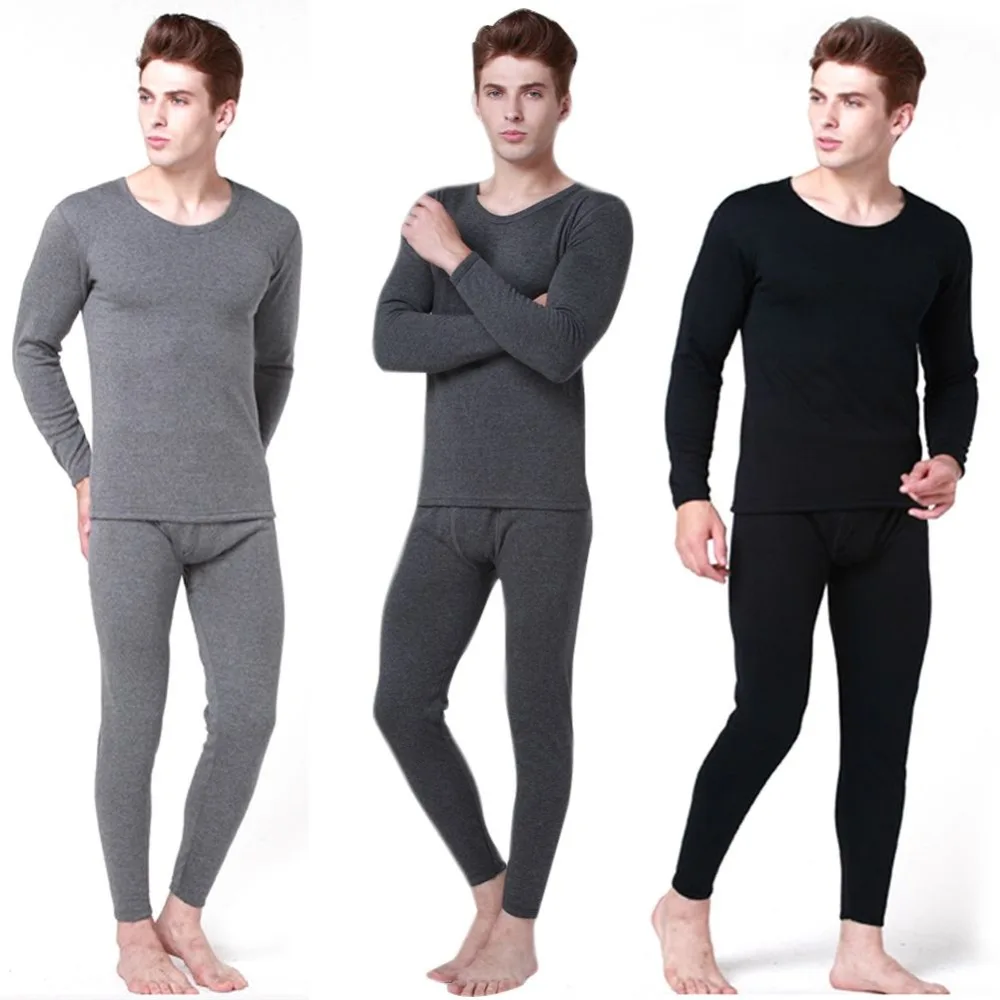 2018 Mens Warm Thermal Underwear Mens Long Johns Sexy Black Thermal