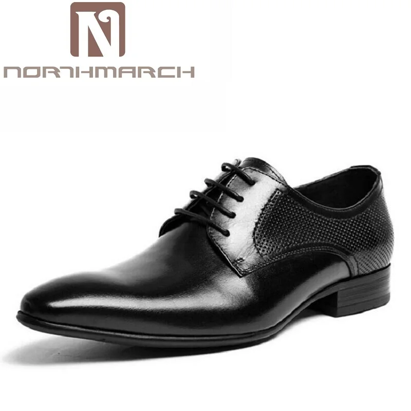 

NORTHMARCH Men Dress Shoes 2017 Genuine Leather Hollow Breathable Ofiice Dress Shoes Italian Fashion Business Oxford Shoes