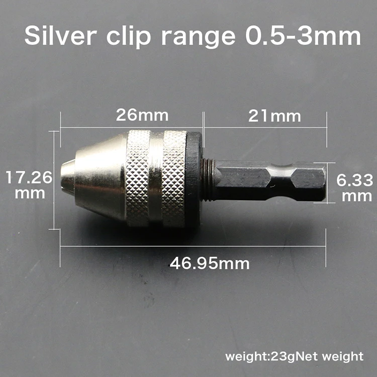 Без ключа 0.5-3.0 мм Патрон 1/4 "Keyless Drill Bit Чак Hex Хвостовик Адаптер Конвертер Быстрая Смена Для Mini Drill Chucks