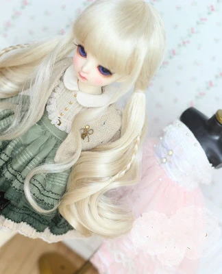 Allaosify bjd волосы 1/6 1/3 1/4 BJD парик кукла кукольный парик высокая температура волос белый длинный курчавый bjd парик 4 цвета - Цвет: Золотой