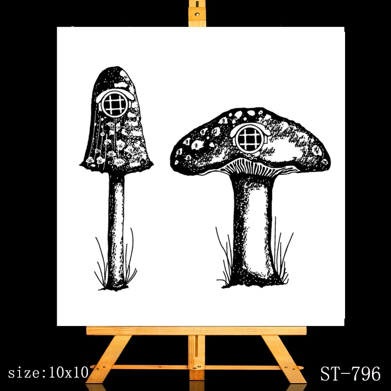 

ZhuoAng Mushroom big house Clear Stamps/Card Making Holiday decorations For scrapbooking Transparent stamps 6*9cm
