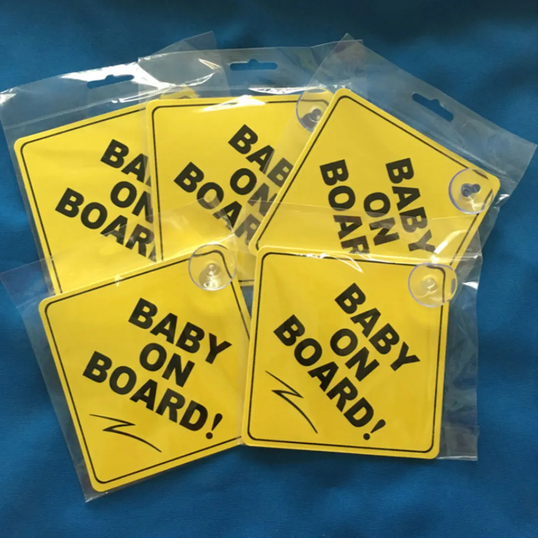 Baby on a board Car Stickers Intimate Accessories 2pcs Car Sucker Baby Stickers Safety Warning Sticker For Car Window 12*12cm