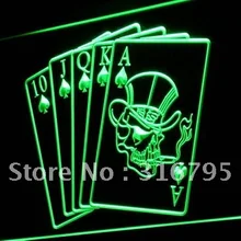 I942 Королевский Флеш Казино Покер подарок для игры свет знак включения/выключения 20+ цвета 5 размеров