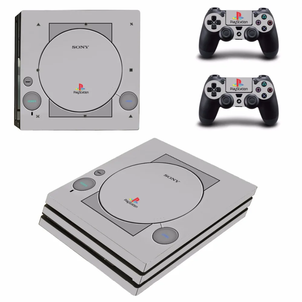 

ARRKEO PS1 Style Nostalgic Vinyl Cover Decal PS4 Pro Skin Sticker for Sony PlayStation 4 Pro Console Controllers Christmas Gift