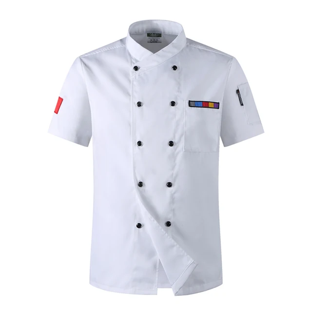 Chef Uniform Unisex Restaurant Kitchen Breathable Double Breasted Shirt