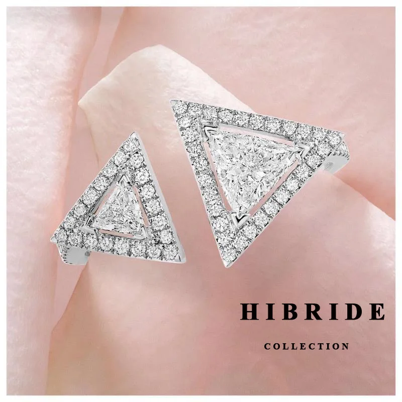 

HIBRIDE Beautiful Women Clear Crystal CZ Stone Pave Adjustable Women Bridal Rings Fashion Jewelry Finger Ring R-182