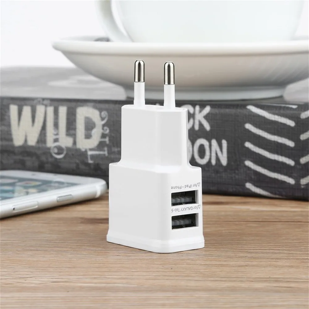 

USB Charger 5V 2A Fast Charging Dual USB Wall Travel Charger EU Plug Mobile Phone Charger For iPhone Xiaomi Samsung USB Adapter