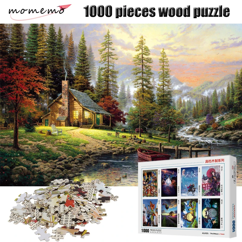 

MOMEMO The Autumn Jigsaw Puzzle 1000 Pieces Wooden Puzzles Assembling Puzzle Game Adult Children Toy with Box Packing Home Decor