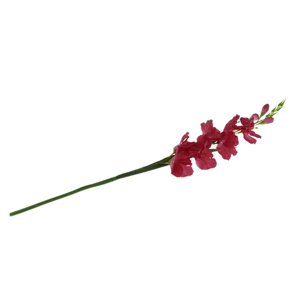 80cm Artificial Gladiola Gladiolus Flower Stem Home Garden Decor Rose Red