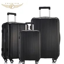 Black Color ABS PC Travel Business Carry-on Luggage Suitcase 20 24 28 Upright Durable Cabin Case Spinner 4 Wheels Fochier XQ018