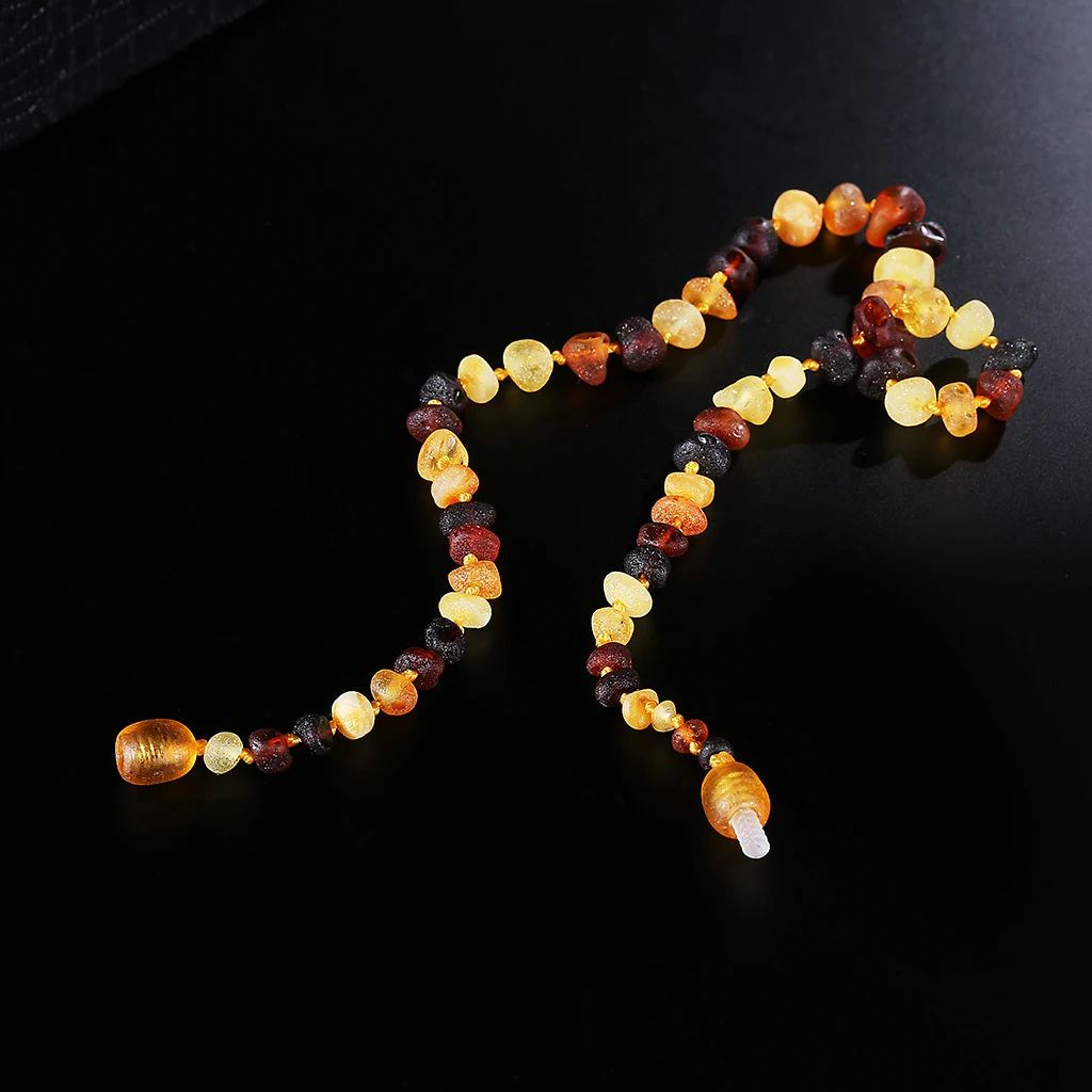 RawBaltic Янтарное ожерелье для прорезывания зубов/браслет для ребенка(многоцветный сырой-неполированный)-ручная работа в литовском стиле-3 размера
