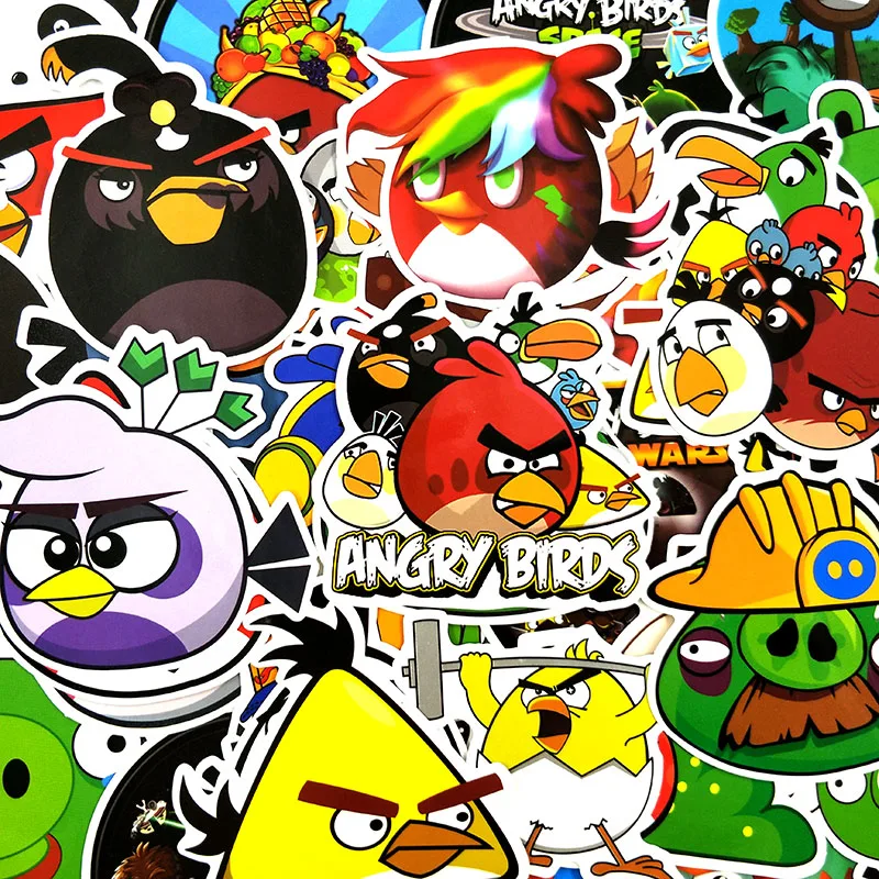 50 шт./компл. «Angry Bird» с рисунком из мультфильмов наклейки из игры для ноутбука уход за кожей лица маска Велосипедный спорт мотоцикл скейтборды Чемодан дневник домашнего декора автомобилей аниме наклейки