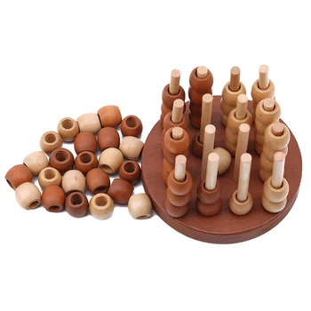 

Creative 3D Wooden Board Game For 2 Players Classic IQ Wood Puzzle Brain Teaser Game Educational Toys For Children