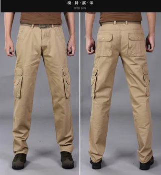 

2019 new overalls "pants" multi - bag straight loose men 's trousers leisure cotton in the autumn and winter models