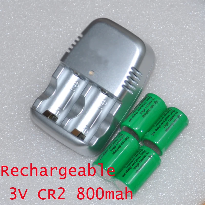 4pcs 3V rechargeable lithium ion battery CR2 800mAh LiFePo4 cell + 1pcs