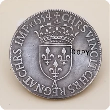 1554 Франция-Королевство тестон-Анри II имитация монеты