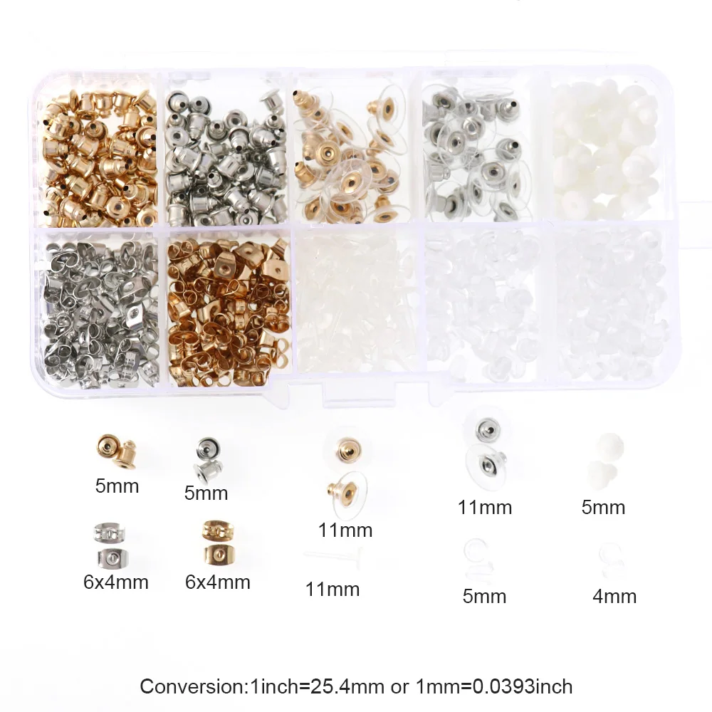 

Fashion DIY Jewelry Earrings Block Findings Plugs Back Stopper Nuts Mixed Earring Accessories Kits Box Set