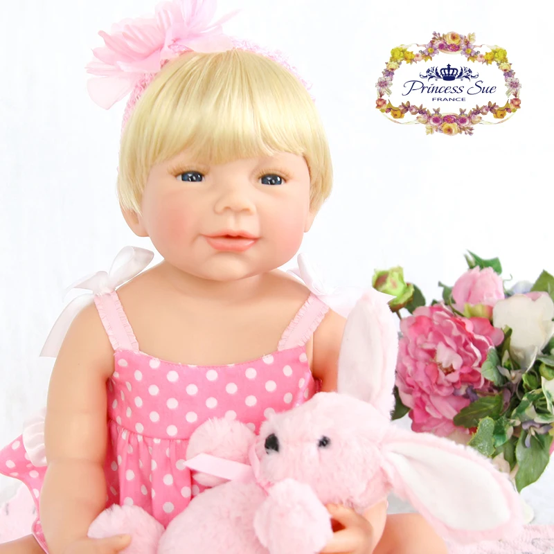 Boneca reborn 22 дюймов полное тело виниловых Reborn для маленьких девочек куклы Высокое