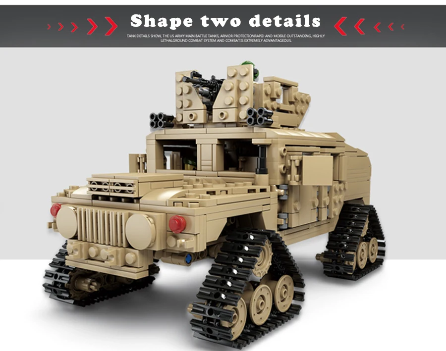 Военная коллекция M1A2 Танк серии Транс игрушки 1:28 ABRAMS MBT HUMMER Модели Строительные наборы блоки совместимы