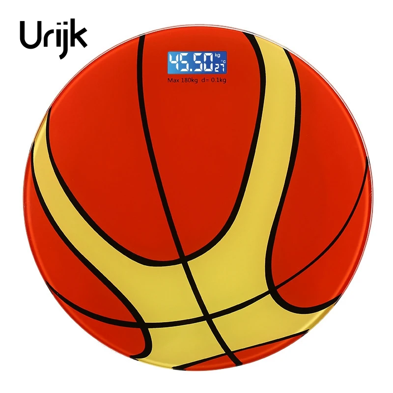 

Urijk 180kg/0.1kg Digital Weighing Scale Thermometer LCD Silver Reduce Weight Diet Healthy Body Fat Sports Measuring Ball Gift