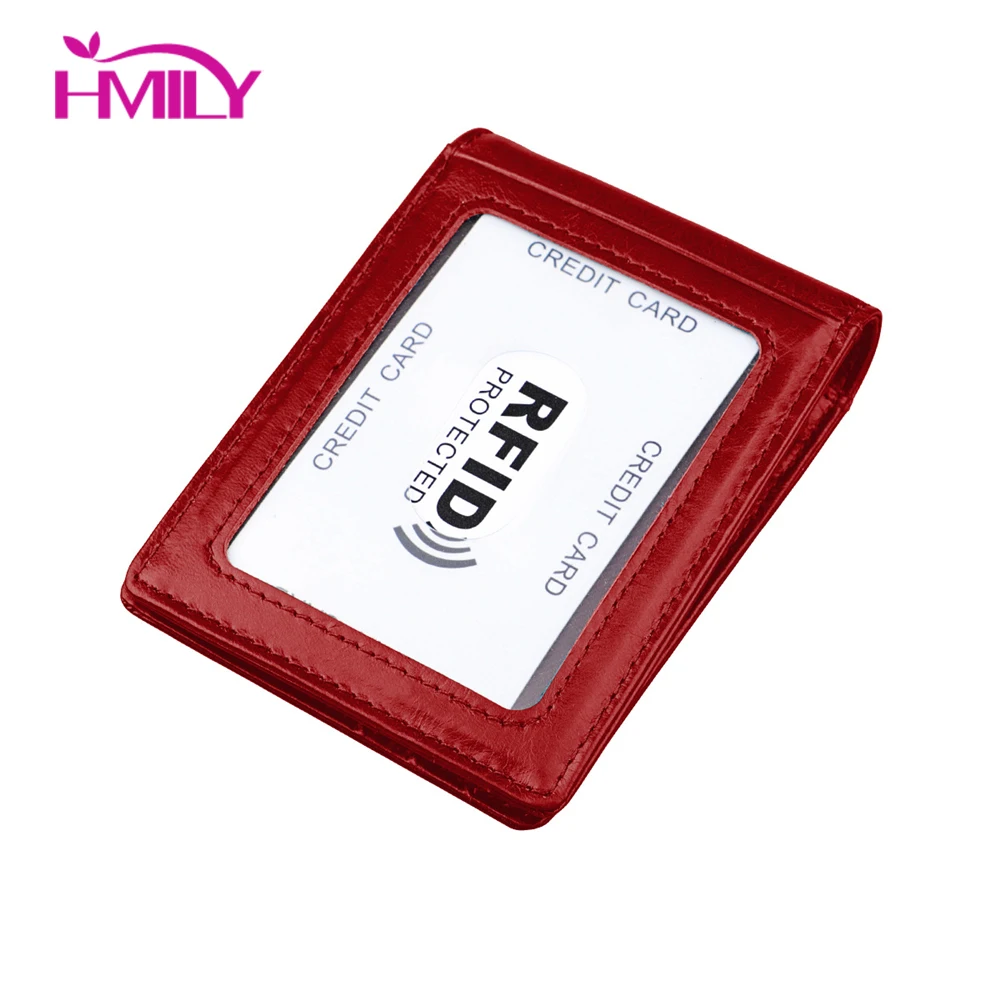 

HMILY Genuine Leather Women& Men Money Clip Trendy Card Wallets Slim Thin Dollar Clip Real Cowhide Rfid Blocking Money Clip