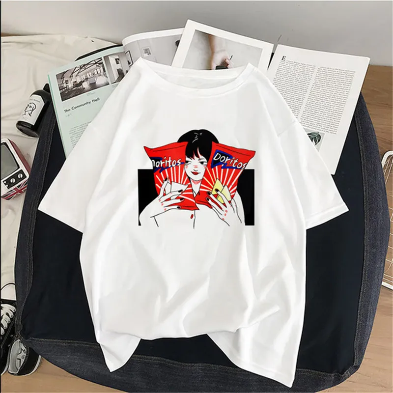 

Women's Harajuku Japanese Kawaii Ladies Ulzzang Cartoon fun Print T-shirts Summer Female casual Tops Korean Women's Clothes