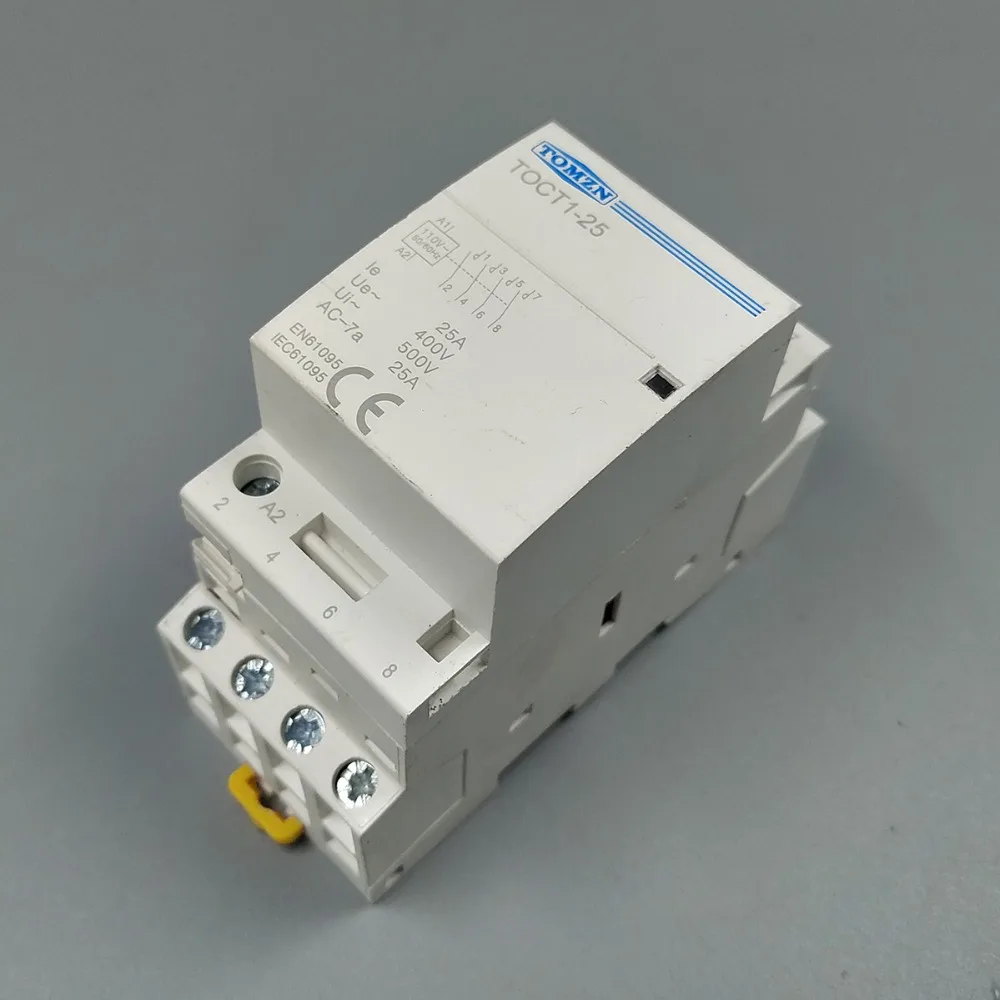 TOCT1 4P 25A 110V катушки 50/60HZ Din rail бытовой ac Контактор В соответствии с стандартом 4NO или 2NO 2NC контакторы