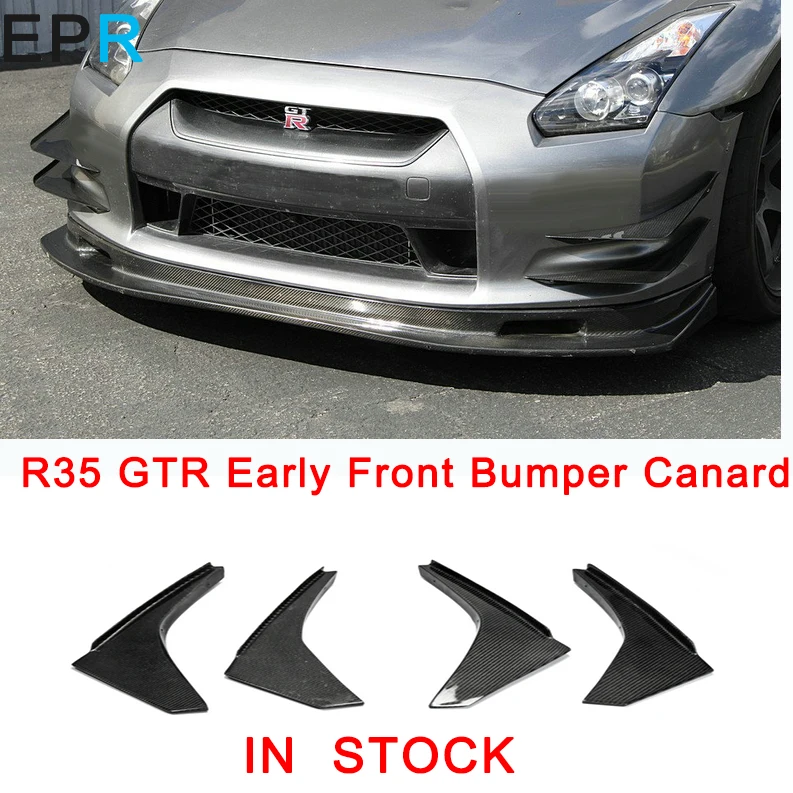 

GTR R35 Carbon Fiber Early Front Bumper Canard For Nissan Glossy Fibre OEM Style Front Bumper Accessories