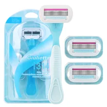

1 Razor Handle 3 Razor Blades Manual Shaving Women Razors Blade Beauty Safety Female Shaving Hair Lady Razor Replacement Head