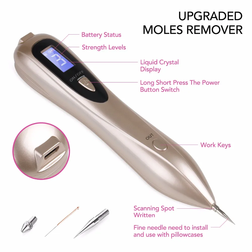 

LCD Laser Plasma Pen Skin Care Dark Spot Mole Remover Facial Freckle Mole Tattoo Removal Machine Tag Wart Removal Pen