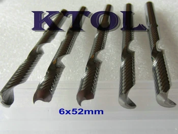 

Free Shipping New 5Pcs 6x52MM One/Single Flute Bit, CNC Router Bits Cutter, Woodworking Milling Cutter Tool on Engraving Machine