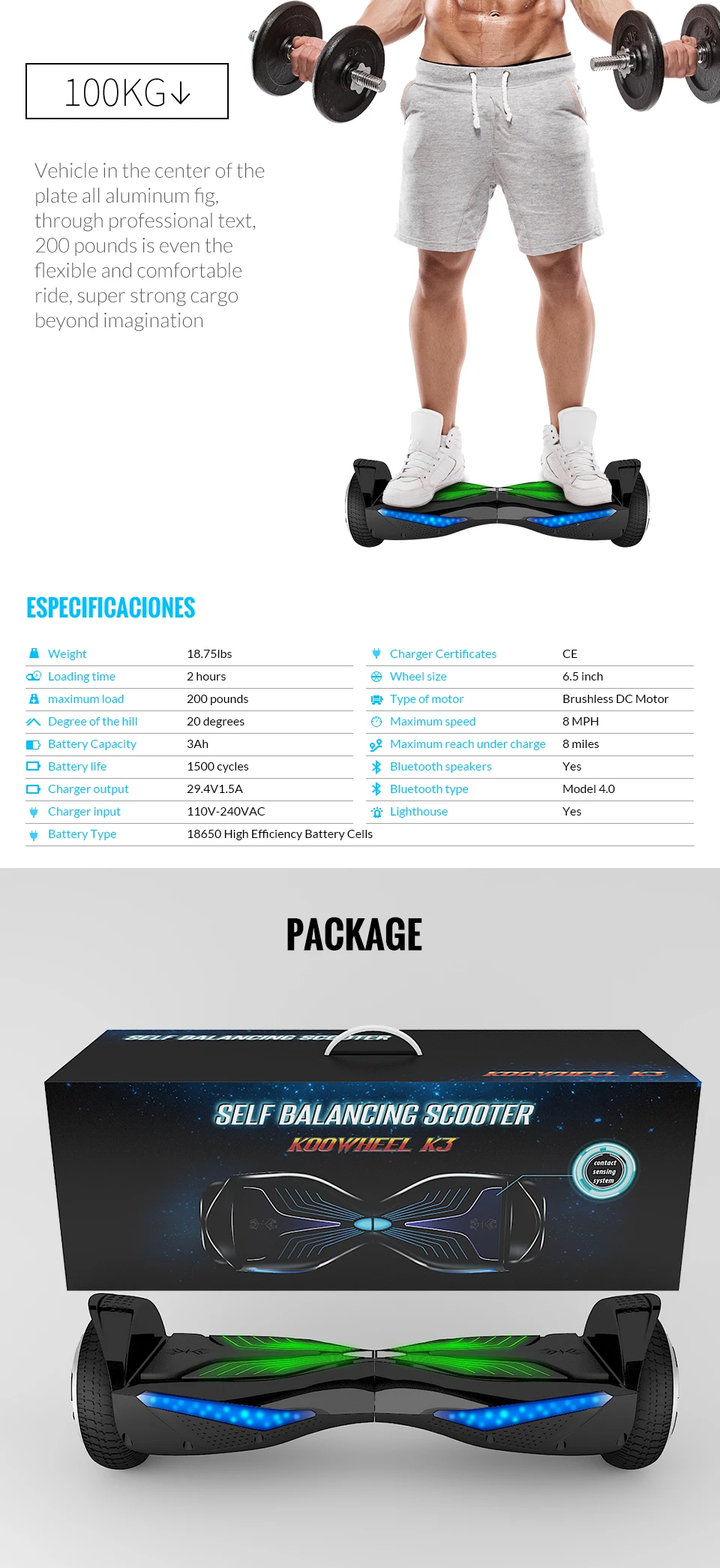 Koowheel K3 6.5 inch Electric Hoverboards with Bluetooth Self Balancing Scooters Overboard LED HoverBoard for Adult Kids (16)