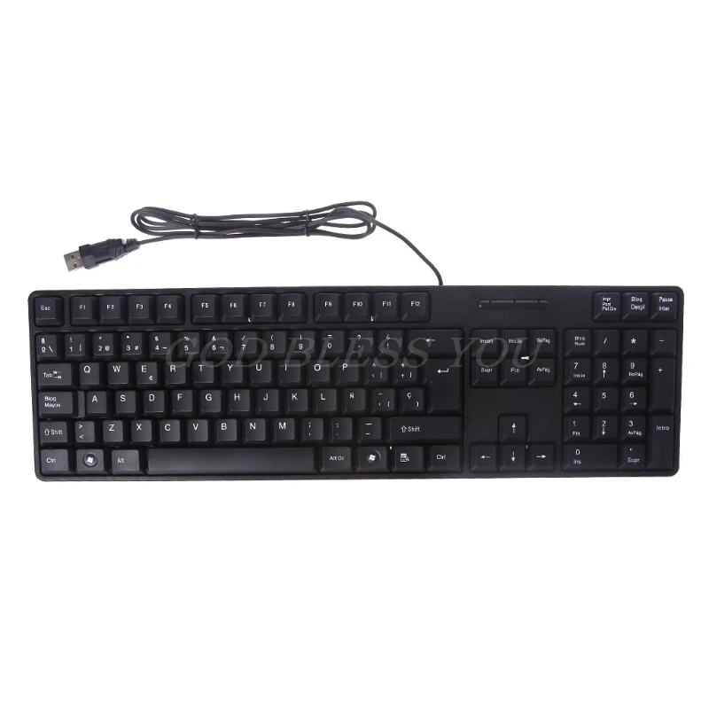 Spanish/English Silent Keyboard Waterproof Office Keyboard for Windows Computer